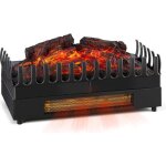 Chemine lectrique klarstein kamini - effet de feu de bois et bches flamboyantes - 2000w - noir