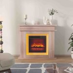 Chemin�e �lectrique manteau ch�ne 101cm - ambiance - flamme 3d & led couleur - chauffage dappoint - luminosit� ...