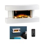 Chemine lectrique murale - carlo milano - tirari - 2000 w - effet flammes 3d - blanc