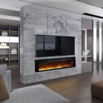 Chemine lectrique electricsun paula grande verre noir murale au sol ou encastrable effet sonore 10 ...