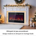 Chemin�e �lectrique murale et encastrable 12 couleurs de flamme r�glables 900 / 1800 w 1065 � 465 � 12 ...