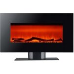 Chemine lectrique murale encastrable 1600w kekai minesota 84x26x53 cm noir avec simulation de feu tlcomman ...