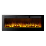 Chemine lectrique murale encastrable 2000w kekai arkansas 152. 4x14x48 cm effet flamme 3d  5 niveaux ...