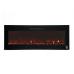 Chemine lectrique murale encastrable 2000w kekai oregon 127x16x48 cm noir avec simulation de feu tlcommand ...
