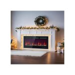 Chemin�e �lectrique murale / encastrable 42 pouces 1800w - 12 couleurs flamme r�glable thermostat tactile ...