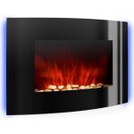 Chemine lectrique murale - klarstein lausanne - 2000 w - effet flamme led - noir