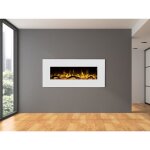 Chemine lectrique murale lalita - l110 x p14 x h49 cm - blanc