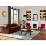 Chemin�e �lectrique � poser vesuvia - avec manteau - l98 x p24 x h102. 5cm - blanche