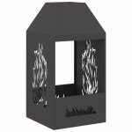 Chemin�e ext�rieure moderne - vidaxl - 50x50x100 cm - noir - acier durable - temp�rature max 600 ? - ...