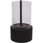 Chemin�e de table - table bio�thanol noir - base acier inoxydable verre � l�thanol - int�rieur ext�rieur ...