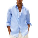 Chemise bleu clair homme tommy hilfiger flex