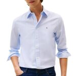 Chemise bleu clair homme tommy hilfiger flex poplin