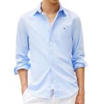 Chemise bleu homme tommy hilfiger flex dobby