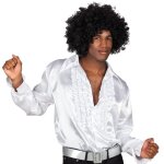 Chemise disco homme boland - blanc - effet satin - taille xxl