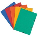 Chemise  lastique 3 rabats carte imprime exacompta 24 x 32 cm dos 15 cm couleurs assorties - lot de ...