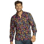 Chemise flower power seventies hippie homme l multicolore