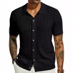 Chemise homme manches courteschemisette l�g�re design ajour� �t�d�contract�e confortablecoupe �lastiquetissu ...