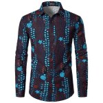 Chemise - motifs africains - lin & polyester - coupe ajust�e - manches longues