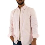 Chemise rayures bordeaux / blanc homme tommy hilfiger slim stripe