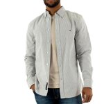 Chemise rayures vert / blanc homme tommy hilfiger slim stripes