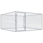 Chenil ext�rieur cage enclos parc animaux chien ext�rieur pour chiens acier galvanis� 2 x 2