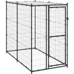 Chenil ext�rieur cage enclos parc animaux chien dext�rieur pour chiens acier avec toit 110 x