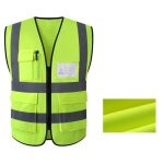 L - chest 120cm - jaune - gilet de vlo rflchissant pour hommes gilet de scurit pour moto avec poches ...