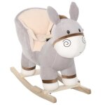 Homcom - cheval à bascule - bois peuplier - 61x34x58cm - gris Homcom - cheval à bascule - bois peuplier - 61x34x58cm - gris