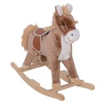 Homcom - cheval à bascule - bois - 74x33x62cm - marron Homcom - cheval à bascule - bois - 74x33x62cm - marron