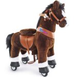 Cheval � bascule jouet ponycycle mod�le u brun fonc� avec frein et son taille 3 pour les 3 - 4 ans