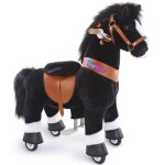 Cheval � bascule jouet ponycycle mod�le u noir avec frein et son taille 3 pour les 3 - 4 ans