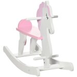 Cheval  bascule licorne en bois - homcom - 68x27x46cm - pour enfant de 1  3 ans