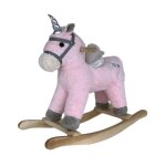 Cheval  bascule - licorne pour enfants - petit - 1  3 ans - poil doux - rose