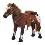 Cheval � bascule en peluche - marron - 85x28x60 cm - pour enfants d�s 2 ans - fonction sonore - selle ...