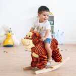 Cheval  bascule tigre - ataa toys - peluche et bois - orange et noir - pour enfants jusqu 5 ans