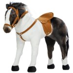 Cheval � monter interactif - 48 cm de hauteur - marron + cr�me - fonction sonore - selle et bride incluses ...