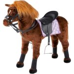 Cheval peluche � monter avec couverture selle et gu�tres