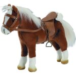 Cheval en peluche avec selle et harnais marron de la marque gotz