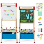 Chevalet dart enfant 3 en 1 - dreamade - tableau magntique rouleau de papier rglable en hauteur
