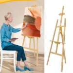 Chevalet tripode en bois - dayplus - type a - hauteur 15 m - pliable & portable - couleur orange