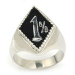Chevaliere 1% noir 9us en inox hells angel bague biker homme