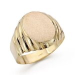 Chevali�re grav�e en or 18 carats pour homme