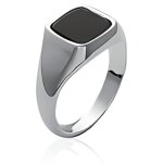 Chevalire onyx argent massif 925 / 000
