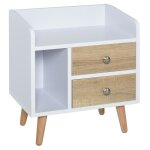 Chevet table de nuit design scandinave 2 tiroirs niche plateau pieds effilés inclinés bois massif chêne ... Chevet table de nuit design scandinave 2 tiroirs niche plateau pieds effilés inclinés bois massif chêne ...