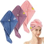 Serviette de schage pour cheveux - noname - 3pcs - microfibre - absorbante - 25 cm x 65 cm
