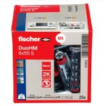 Chevilles m�tallique pour corps creux duohm 6x55 embout pz - fisher - 572922
