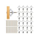 Chevilles papillon pour plaques de pl�tre 13x35mm avec vis acier inox kit de 50 pi�ces pour fixation ...