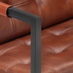 Chic? canap� contemporain sofa canap� droit fixe 2 places sofa marron cuir de ch�vre v�ritable 8956