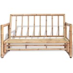 Canapé de jardin 2 places en bambou avec coussins - chic Canapé de jardin 2 places en bambou avec coussins - chic