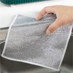 Chiffons  vaisselle en fil mtallique polyvalents pour humides et secs torchon multifonctionnel anti ...
